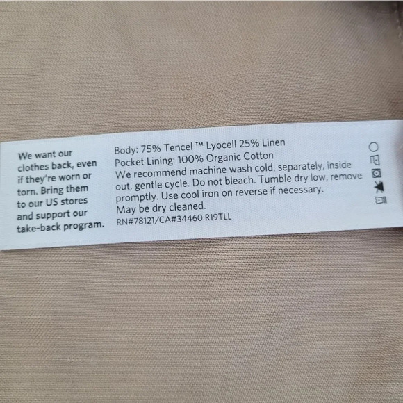 Eileen Fisher tencel linen kimono duster jacket light beige khaki small - Picture 10 of 16